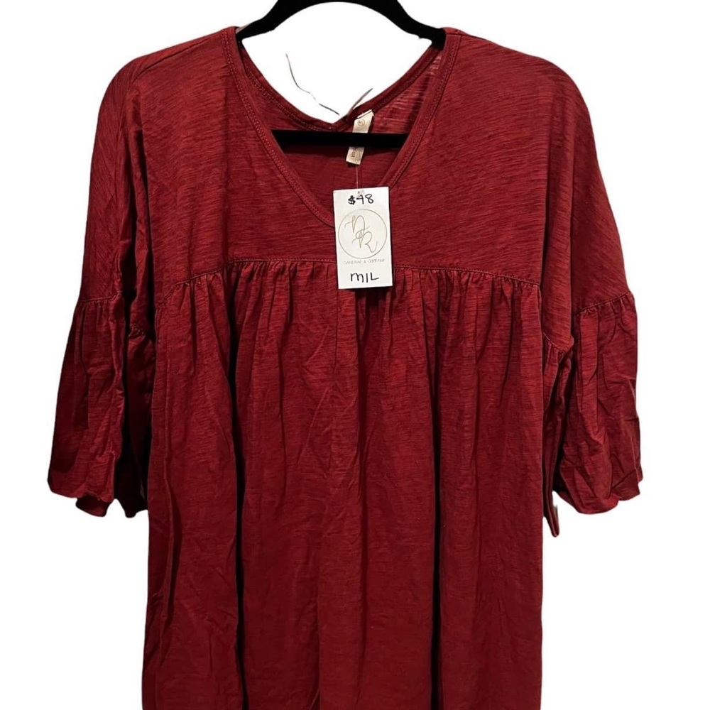 Dani-Rae & Company Boutique -  Brick Red/ Rust shirt